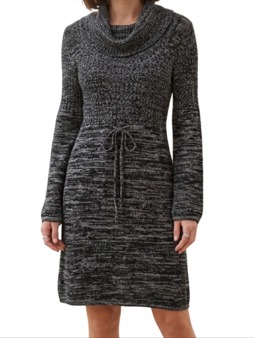 CALVIN KLEIN Long Sleeve Knit Cowl Neck Sweater Dress Cozy Fall Winter M Medium